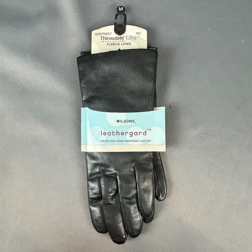 Wilsons Leathergard Thinsulate Black Leather Women's Gloves Size M NWT